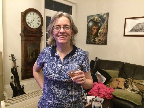 Photo of me with a glass of Champagne