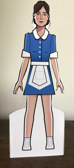 Clara in her waitress outfit from her final episode.