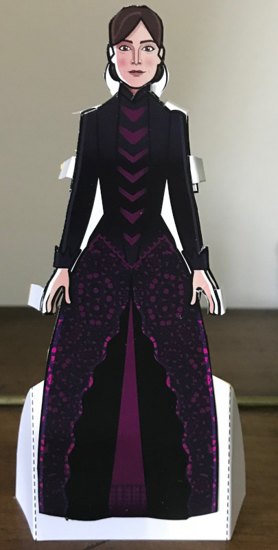 Clara paper doll in a Victorian Outfit but without an extra head.