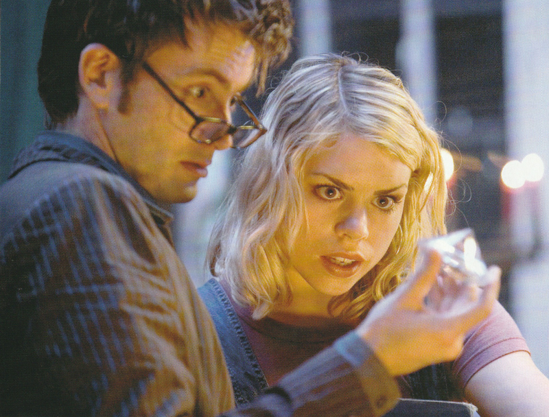 Shot from Tooth and Claw: The Tenth Doctor and Rose are looking at a large diamond.