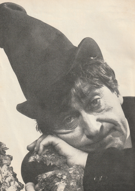 Black and White publicity photo of the Second Doctor in his stovepipe hat.