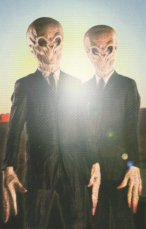 Publicity Still of two of The Silence with the American desert in the background.