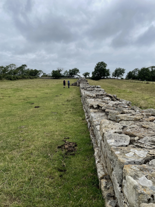 Straight and flat stretch of Hadrians Wall