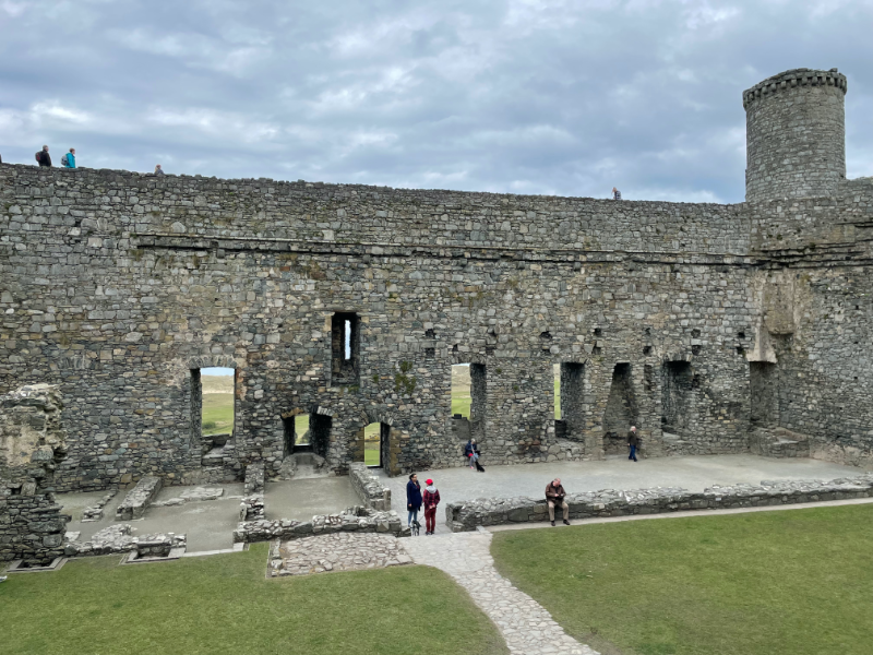 Harlech Castle walls and a Turret