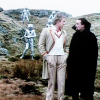 Ainley Master and Fifth Doctor with Cybermen in the background