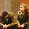 Eleven and River sitting on the stairs in the Angels take Manhattan.