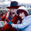 The fourth Doctor and Sarah in Bessie.