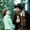 The fourth Doctor and Sarah about to enter the Tardis.