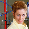 Liz Shaw from Doctor Who.  Hair up.