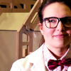 Osgood from Doctor Who, smiling, bow tie.
