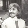 Vicki from Doctor Who, smiling.  Image from The Crusade.