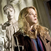 Sally Sparrow with a Weeping Angel behind her.