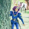 A prince contemplating a wall of thorns.