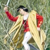 A prince fighting his way through a wall of thorns.