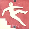 Person falling down stairs. White on Read.
