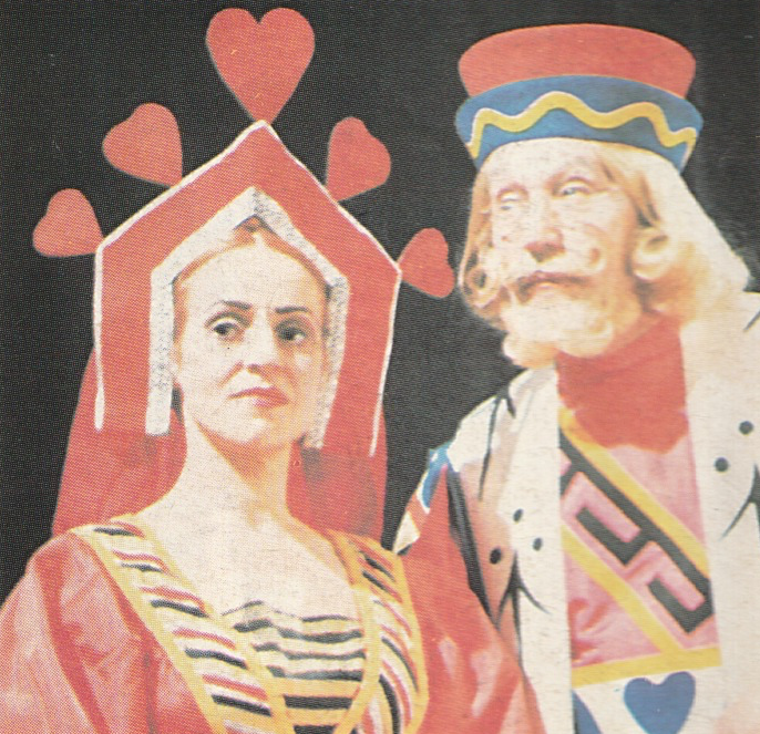 The King and Queen of hearts - actors dressed up as.