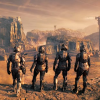 Four suited soldiers on Mars (from the back)